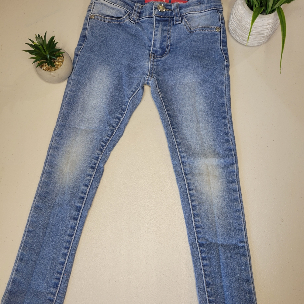Guess Blue Skinny Jeans with Distressed Detailing